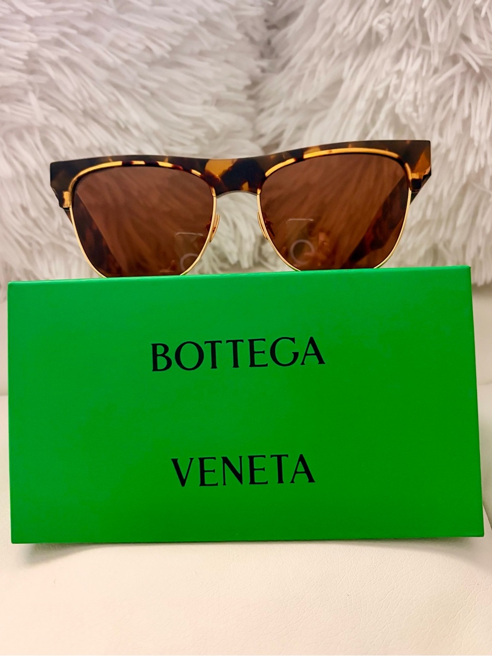 Bottega Veneta Tortoiseshell Acetate Sunglasses - Brown and Amber